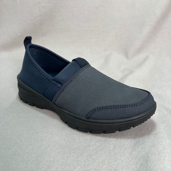 Easy Street Zenni Navy Blue Comfort Wave Slip On Loafers Mini‎ Lug Sole Shoes 7M - Picture 1 of 10